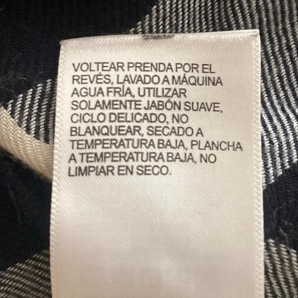 💥Lucky Brand Women Buffalo Plaid Buttons Down Top Black & White M - Picture 10 of 12